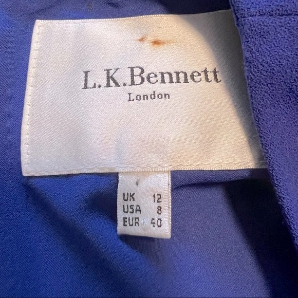 LK BENNETT Cyra Keyhole Front Dress in Klein Royal Blue, Size 8 - Picture 6 of 7